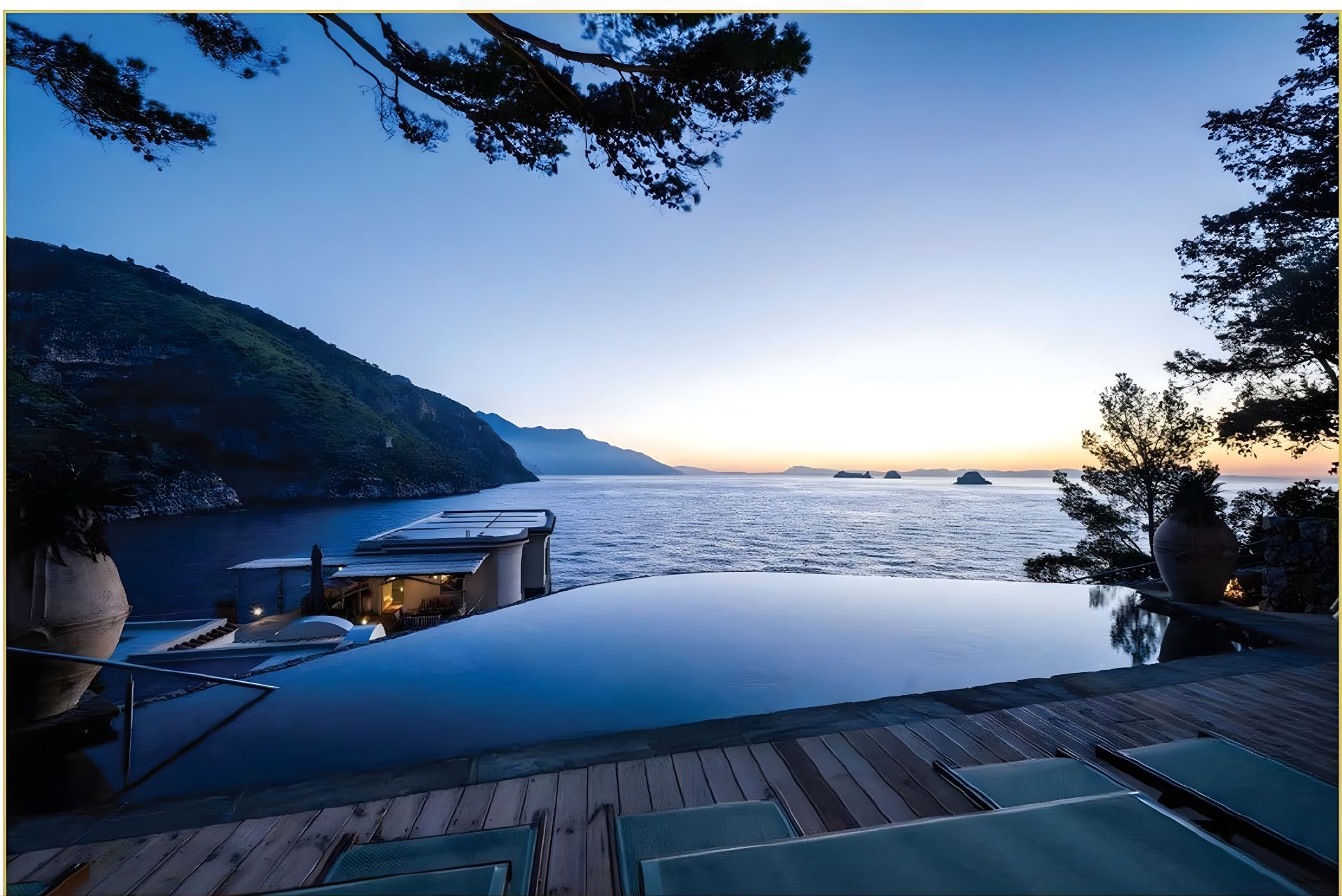 Infinity pool at sunset